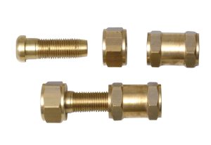 RACCORD COMPLET 3 PIECES POUR TUYAU PTFE REVETU INOX 3/8"