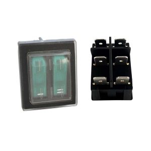 INTERRUPTEUR 2 BOUTONS VERT POUR CHAUDIERE