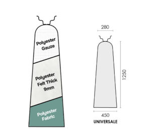 HOUSSE COMPLETE VERTE "NORMALE" 1250x450x280mm UNIVERSELLE