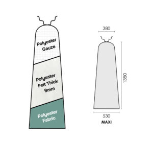 HOUSSE COMPLETE VERTE "NORMALE" 1350x530x380mm MAXI