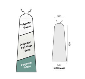 HOUSSE COMPLETE VERTE "NORMALE" 1450x560x360mm SUPER MAXI