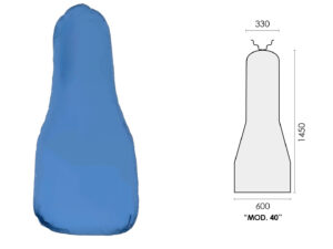 AZURE POLYESTER COVER (mod.40) 1450x600x330mm DOB