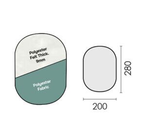 HOUSSE COMPLETE VERTE "NORMALE" 280x200mm TALOCHE A MAIN