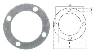 JOINT 4 TROUS Ø 110x67x2mm REVERBERI C=85mm D=Ø 9mm