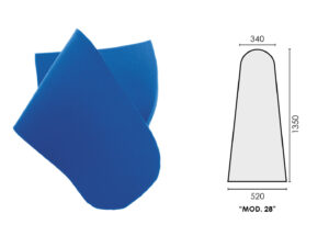 "MOD. 28" POLYESTER FOAM thick. 10mm 1350x520x340mm