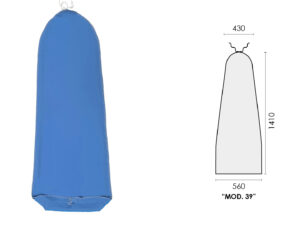 TELO POLIESTERE AZZURRO (mod.39) 1410x560x430mm M.0981